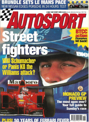 AUTOSPORT 1997 MAY 08 - FRANCHITTI, VILLENEUBE, SCHUMACHER VS WILLIAMS